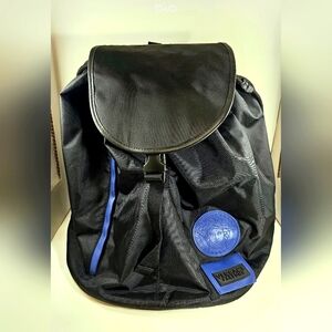 Versace Cinch Backpack in Black and Blue NWOT